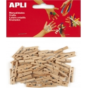 APLI dřevěné kolíčky přírodní 45ks  A13478