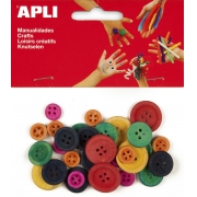 APLI dřevěné knoflíky barevné 30ks A13481