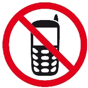 Informační etiketa samolepící Zákaz mobilních telefonů