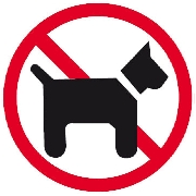 Informační etiketa samolepící Zákaz psů