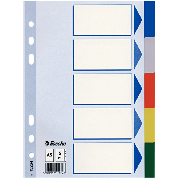 Plastové barevné rozlišovače Esselte, A4, A5