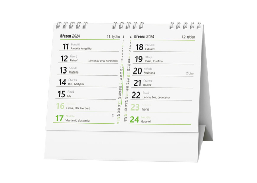 Kalendář stolní čtrnáctidenní BSA0 Lemon 2024