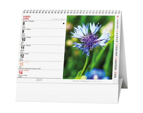 Kalendář stolní týdenní BSF7 Květiny 2024