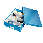 Střední organizační krabice Leitz Click & Store Metalická modrá
