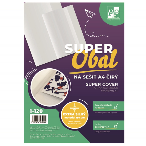 Obal na sešit A4 silný SUPEROBAL 10ks